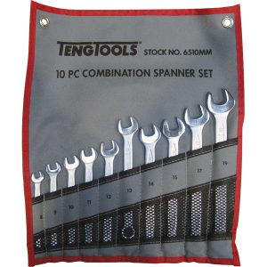 Teng 10pc Combination Metric Spanner Set w/Wallet 8-19mm