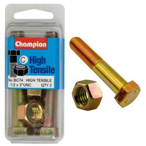 Champion 3in x 1/2in Bolt And Nut (C) - GR5