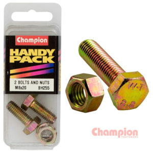 Champion Hex Set Screws M8 x 20mm & Nuts-M8 x 1.25mm