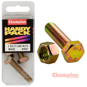 Champion Hex Set Screws M8 x 35mm & Nuts-M8 x 1.25mm