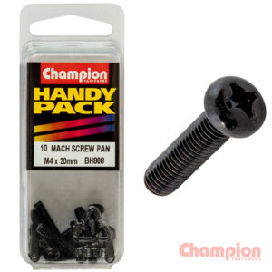Champion Black Machine Screws - M4 x 20mm