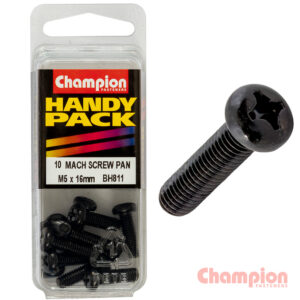 Champion Black Machine Screws - M5 x 16mm