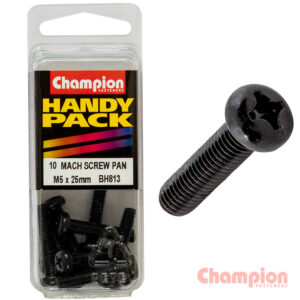 Champion Black Machine Screws - M5 x 25mm