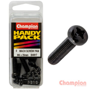 Champion Black Machine Screws - M6 x 20mm