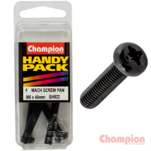 Champion Black Machine Screws - M6 x 45mm