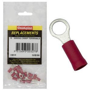 Champion 3/16in / 4.8mm Red Ring Terminal -15pk