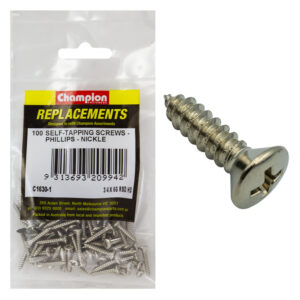 Champion 6G x 3/4in S/Tapping Screw Rsd Hd Phillips -100pk