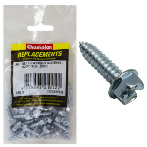 Champion 14G x 3/4in S/Tapping Screw Hex Head Phillips -50pk