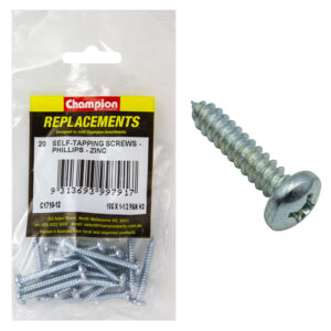 Champion 10G x 1-1/2in S/Tapping Screw Pan Hd Phillips -20pk