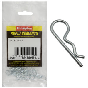 Champion R-Clip To Suit 3/16in To 1/4in Shaft Dia. -20pk