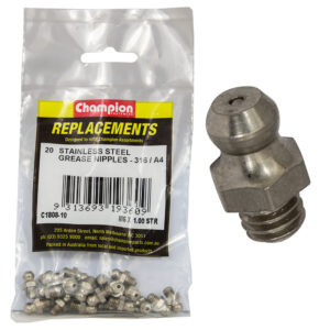 Champion Grease Nipple Stainless M6 x 1.00 Str 316/A4 -20pk
