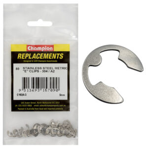 Champion 5mm Stainless E-Clips 304/A2 -50pk