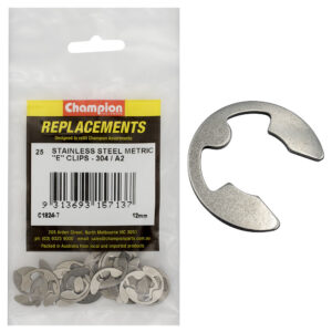 Champion 12mm Stainless E-Clips 304/A2 -25pk