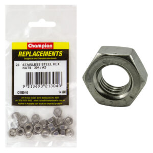 Champion 1/4in BSW Stainless Hex Nut 304/A2 -23pk