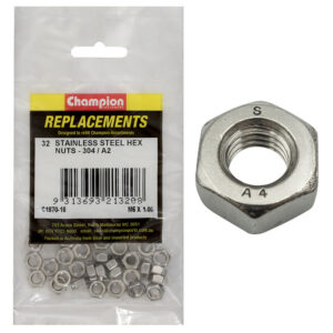 Champion M6 x 1.00 Stainless Hex Nut 304/A2 -32pk