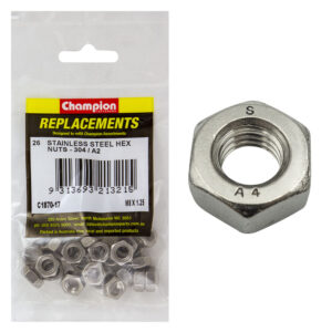 Champion M8 x 1.25 Stainless Hex Nut 304/A2 -26pk