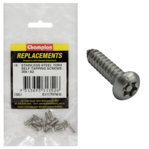 Champion 8G x 1/2in Self-Tapping Screw Pan Tpx 304/A2 -15pk