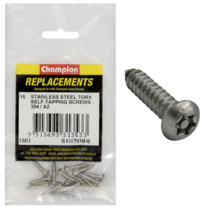 Champion 8G x 3/4in Self-Tapping Screw Pan Tpx 304/A2 -15pk