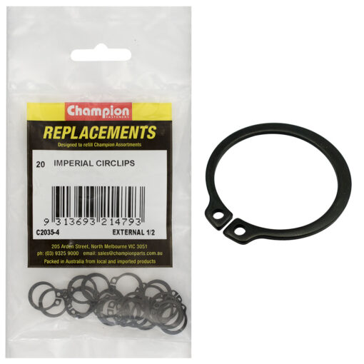 Champion 1/2in Imperial External Circlip -20pk