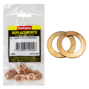Champion M12 x 18mm x 1.5mm Copper Ring Washer -25pk