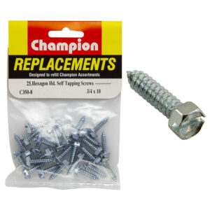 Champion 10G x 3/4in S/Tapping Screw Hex Head Phillips -25pk