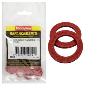 Champion 1/2in x 3/4in x 1/16in Red Fibre Washer -25pk