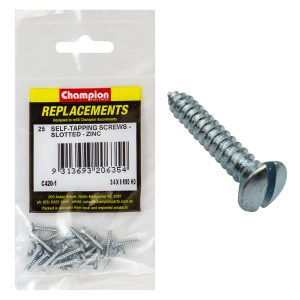 Champion 6G x 3/4in S/Tapping Screw Raised Head Slot - 100pk