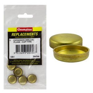 Champion 20mm Brass Expansion (Frost) Plug -Cup Type -5pk