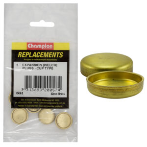 Champion 22mm Brass Expansion (Frost) Plug -Cup Type -5pk