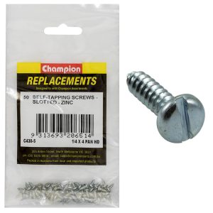Champion 4G x 1/4in S/Tapping Screw Pan Head Phillips -50pk