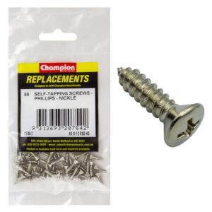 Champion 6G x 1/2in S/Tapping Screw Rsd Hd Phillips -50pk