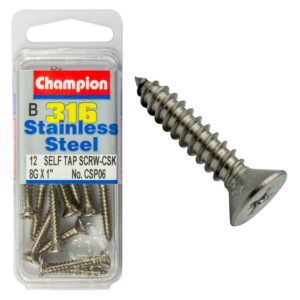 Champion 316/A4 S/Tap Set Screw - Csk 8G x 1in (B)