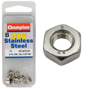 Champion 3/16in UNC Hex Nut - 316/A4 (C)