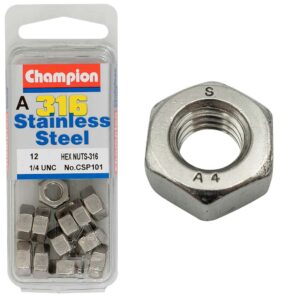 Champion 1/4in UNC Hex Nut - 316/A4 (C)