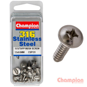 Champion S/Tapping Screws - Mushroom Head - 3.5 x 9.5mm