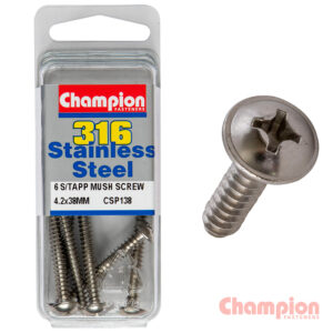 Champion S/Tapping Screws - Mushroom Head - 4.2 x 38mm