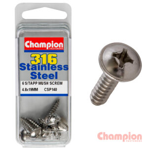 Champion S/Tapping Screws - Mushroom Head - 4.8 x 19mm