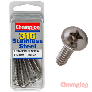 Champion S/Tapping Screws - Mushroom Head - 4.8 x 38mm