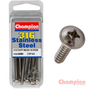 Champion S/Tapping Screws - Mushroom Head - 4.8 x 50mm