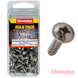Champion S/Tapping Screws - Mushroom Head - 3.5 x 9.5mm