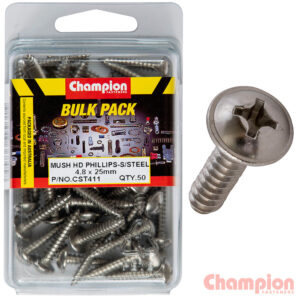 Champion S/Tapping Screws - Mushroom Head - 4.8 x 25mm