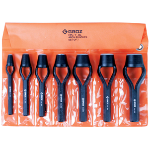 Groz 7pc Arch Punch Set (Bell Type)