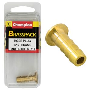 Champion Brass Hose Plugs - Barbed - 5/16in
