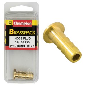 Champion Brass Hose Plugs - Barbed - 3/8in