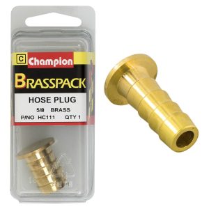 Champion Brass Hose Plugs - Barbed - 5/8in