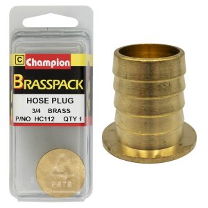 Champion Brass Hose Plugs - Barbed - 3/4in