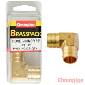 Champion Hose Joiner 90 deg Barb Elbow Brass 3/4-3/4