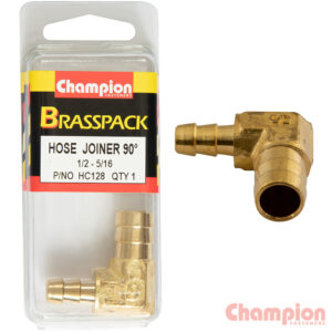 Champion Hose Joiner 90 deg Barb Elbow Reducer Brass1/2-5/16
