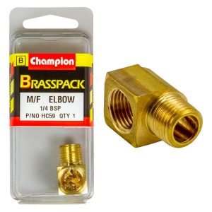 Champion Brass 1/4in BSP F/M Elbow