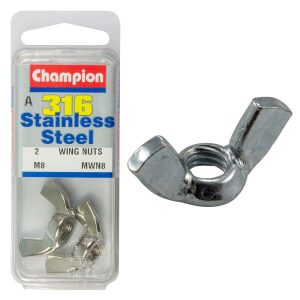 Champion 8mm Wing Nut - 316/A4